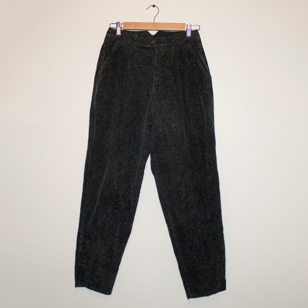 Vintage Green Corduroy High Waisted Trousers